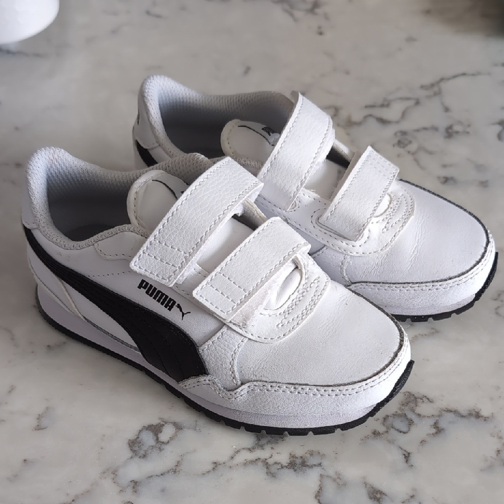 Puma Kids White and Black Sneakers